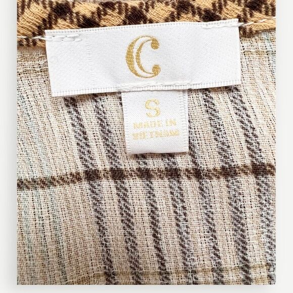 Charming Charlie Sleeveless Flowy Plaid Peplum Tank Top. Blouse. Small. - Picture 10 of 11